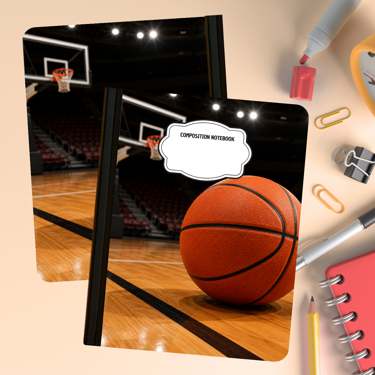 Composition Notebook - Basketball Court