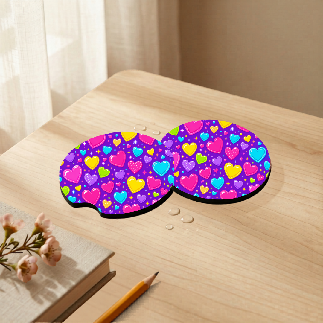 Car Coaster - Bright Hearts