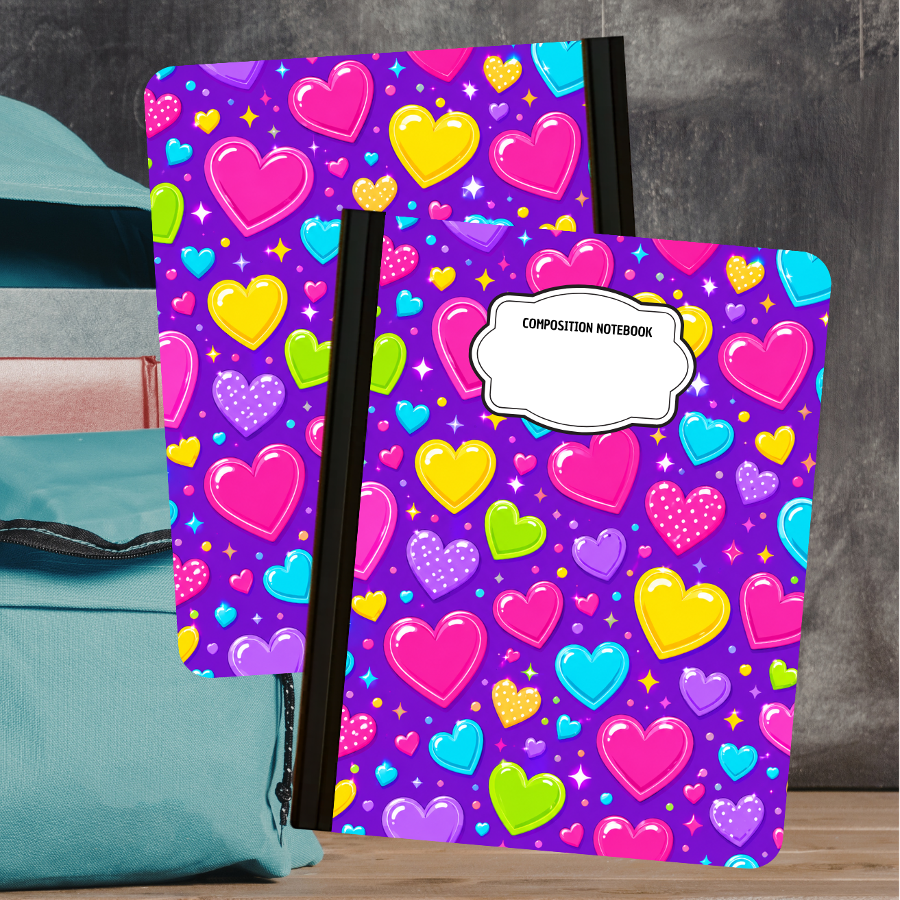 Composition Notebook - Bright Hearts