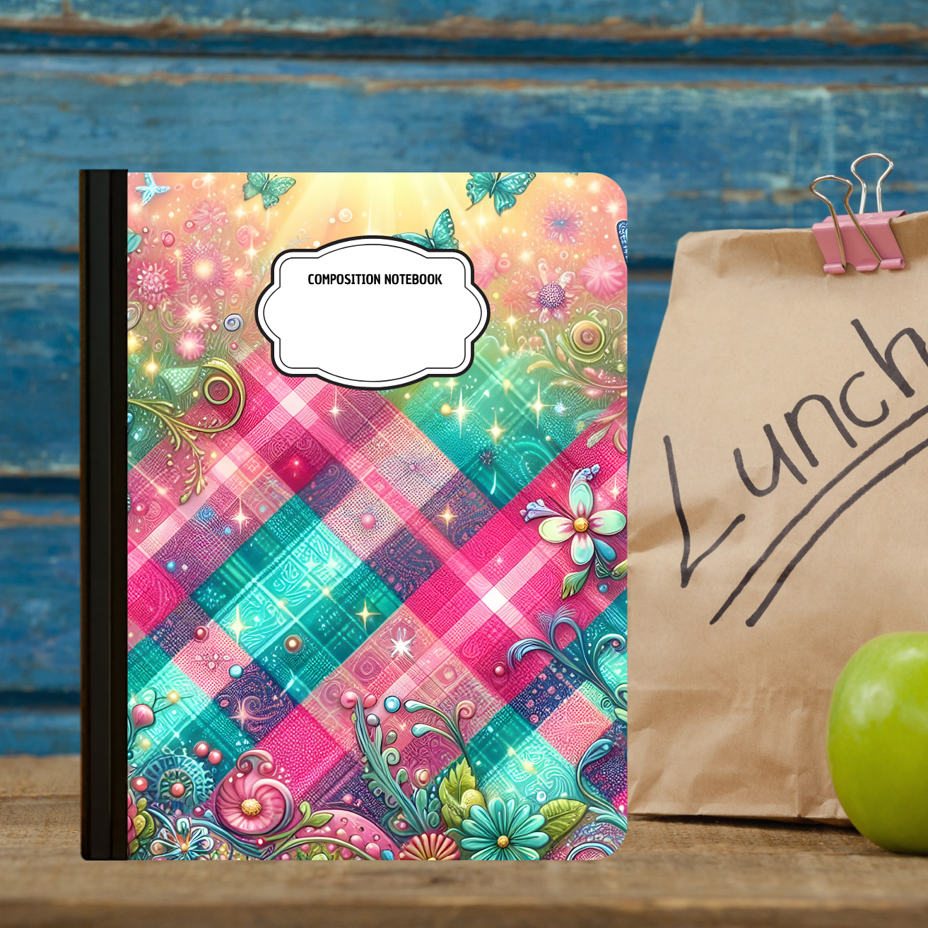Composition Notebook - Bright Plaid