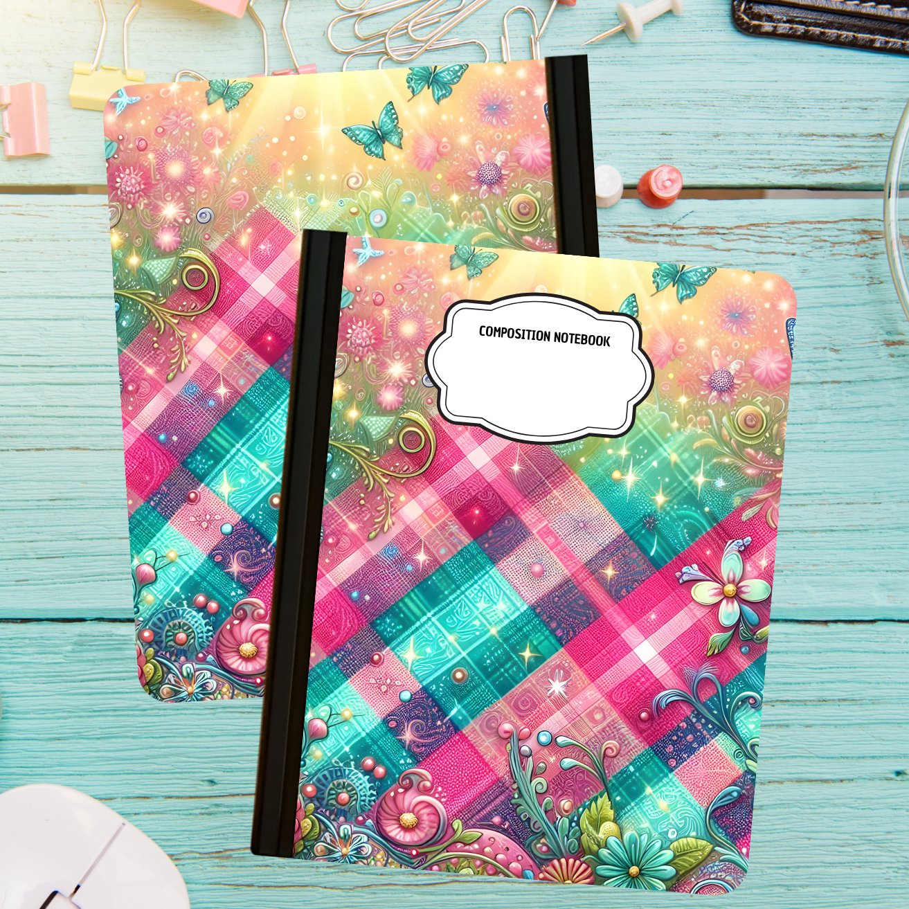 Composition Notebook - Bright Plaid