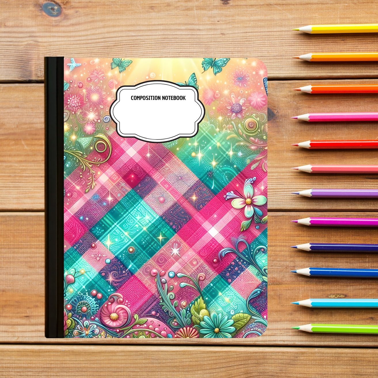Composition Notebook - Bright Plaid
