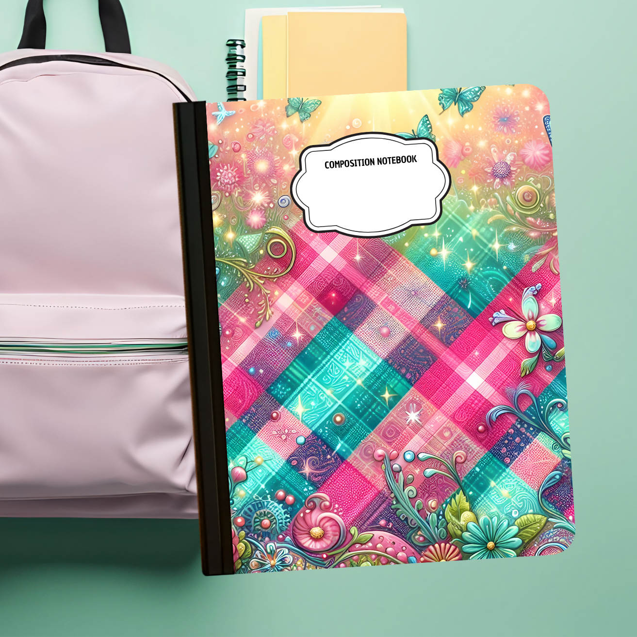 Composition Notebook - Bright Plaid