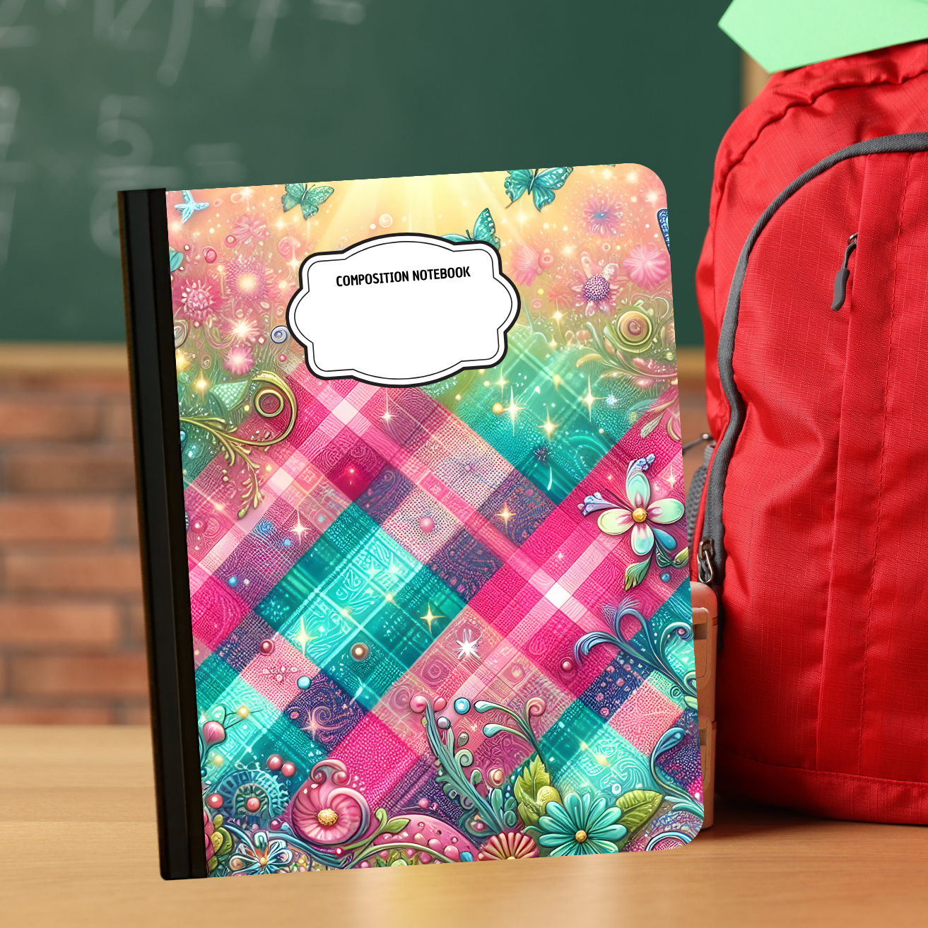 Composition Notebook - Bright Plaid