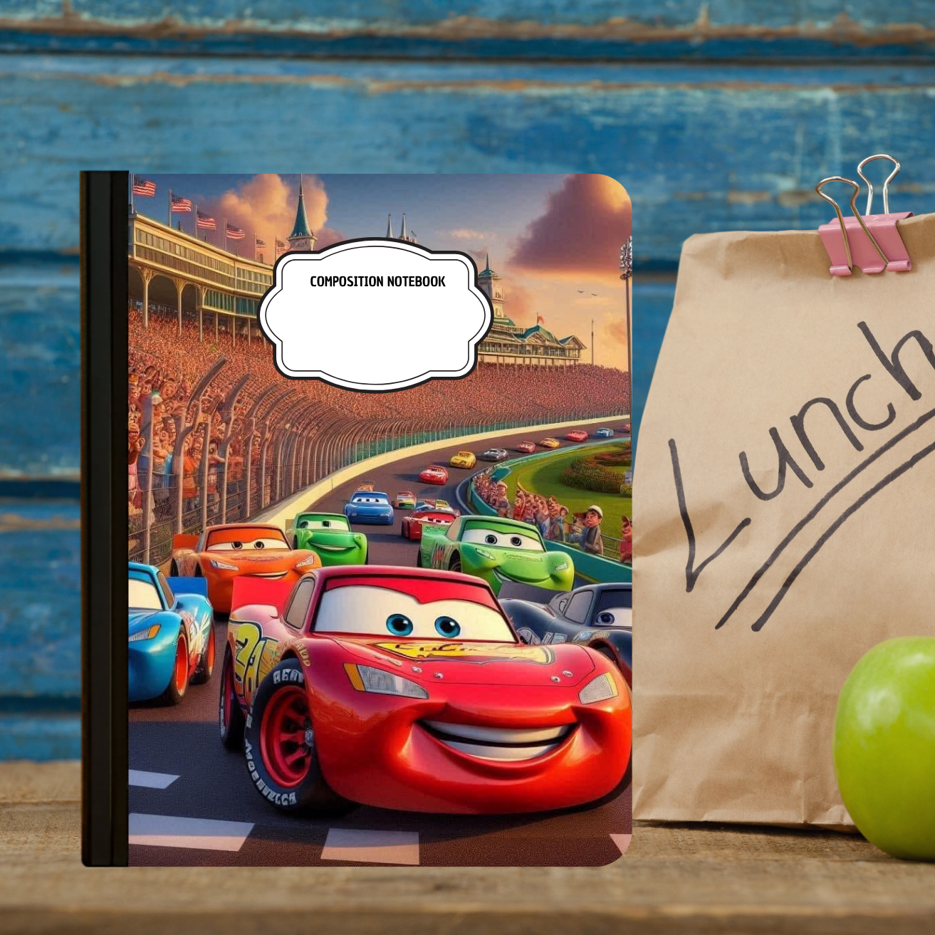 Composition Notebook - Cartoon Race Car