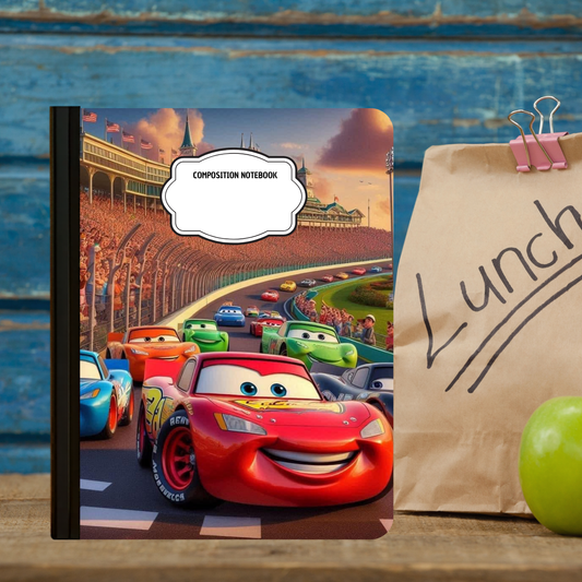 Composition Notebook - Cartoon Race Car