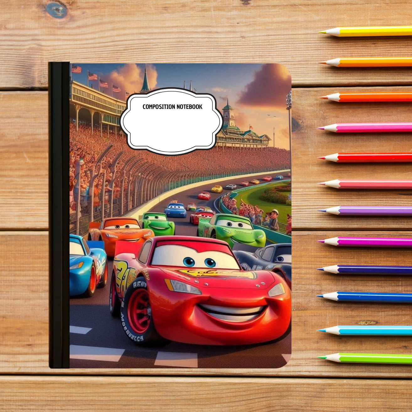 Composition Notebook - Cartoon Race Car