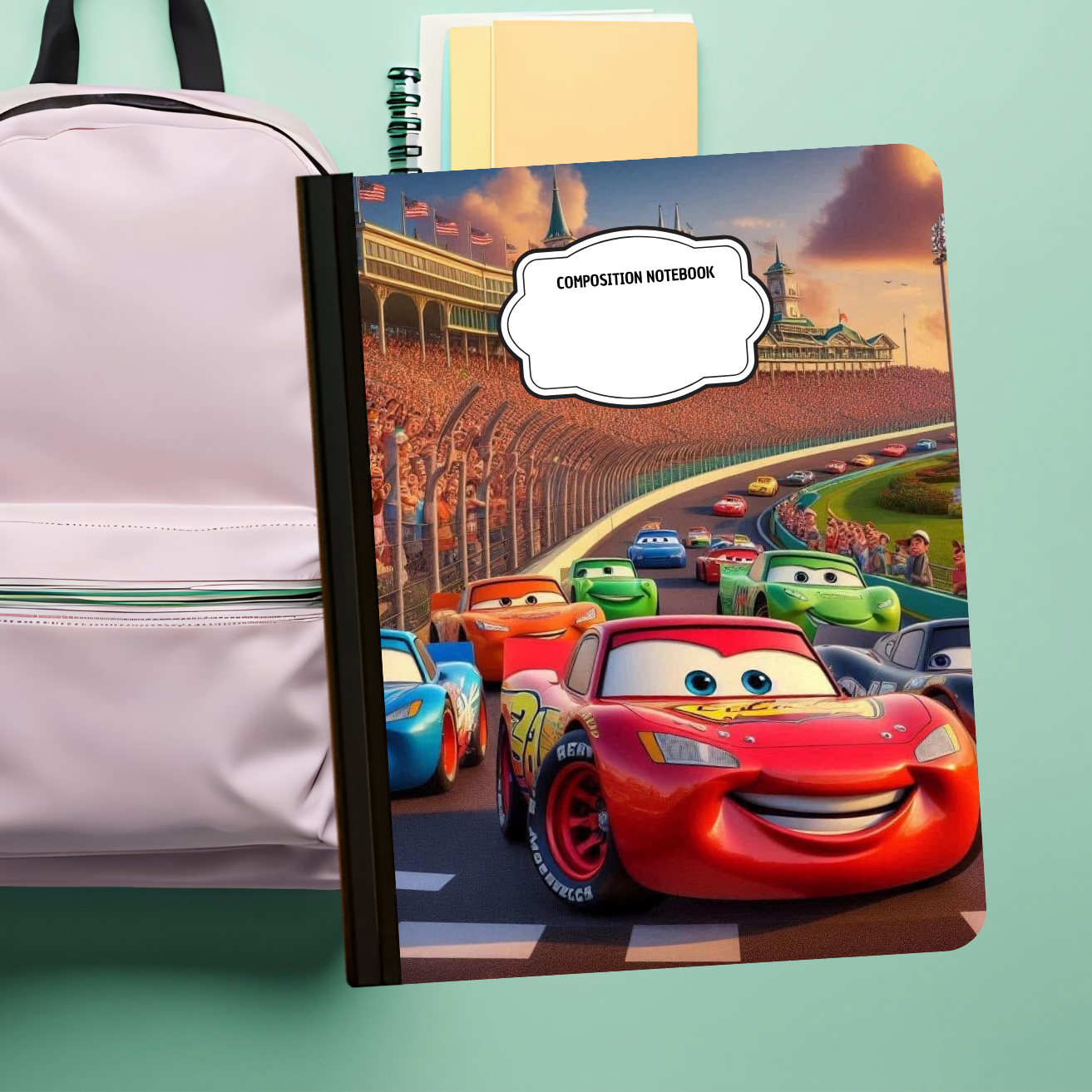 Composition Notebook - Cartoon Race Car