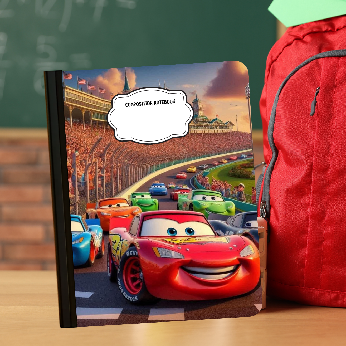 Composition Notebook - Cartoon Race Car