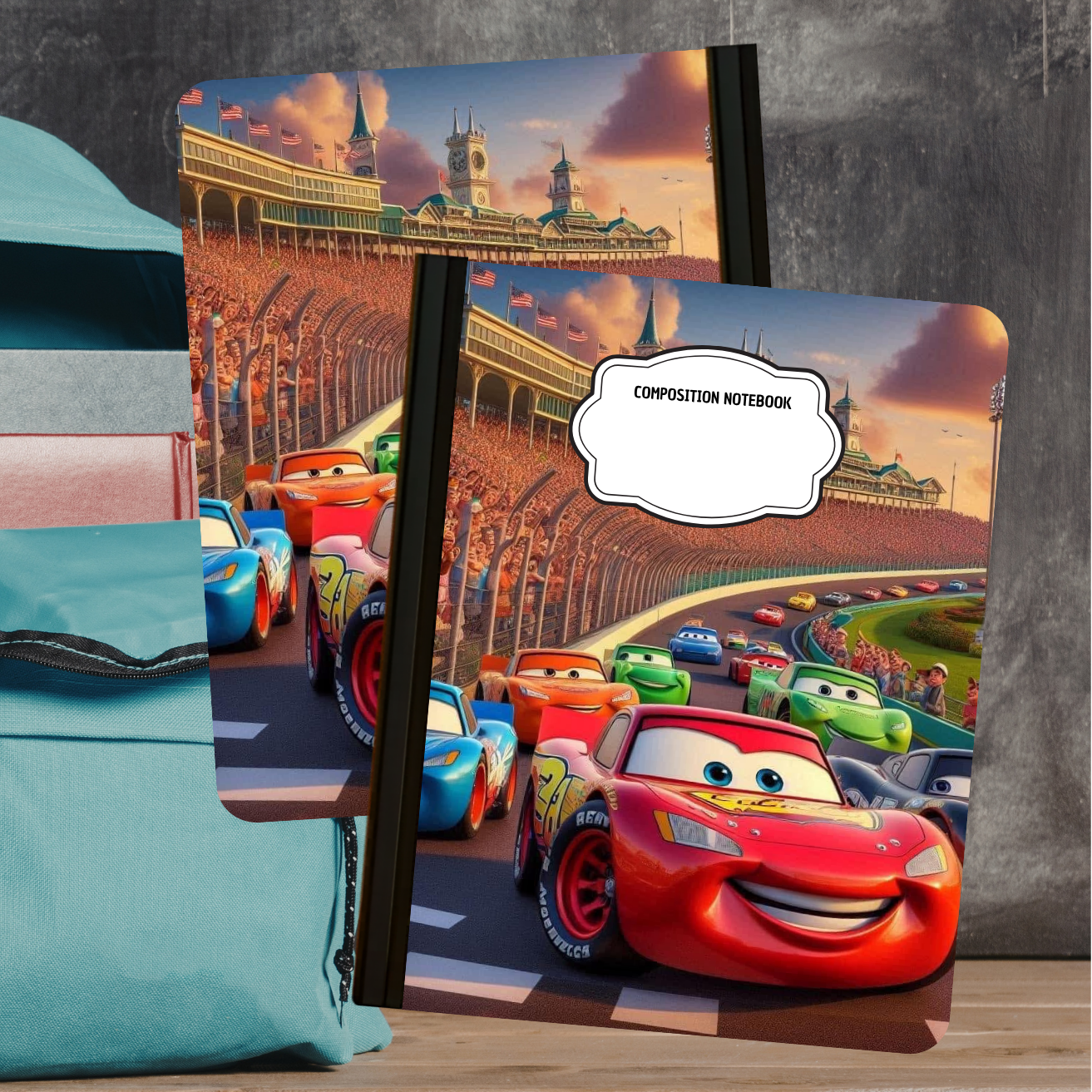 Composition Notebook - Cartoon Race Car