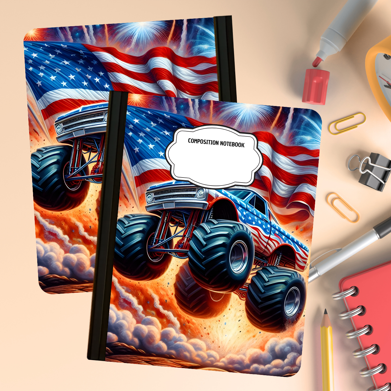 Composition Notebook - Monster Truck USA