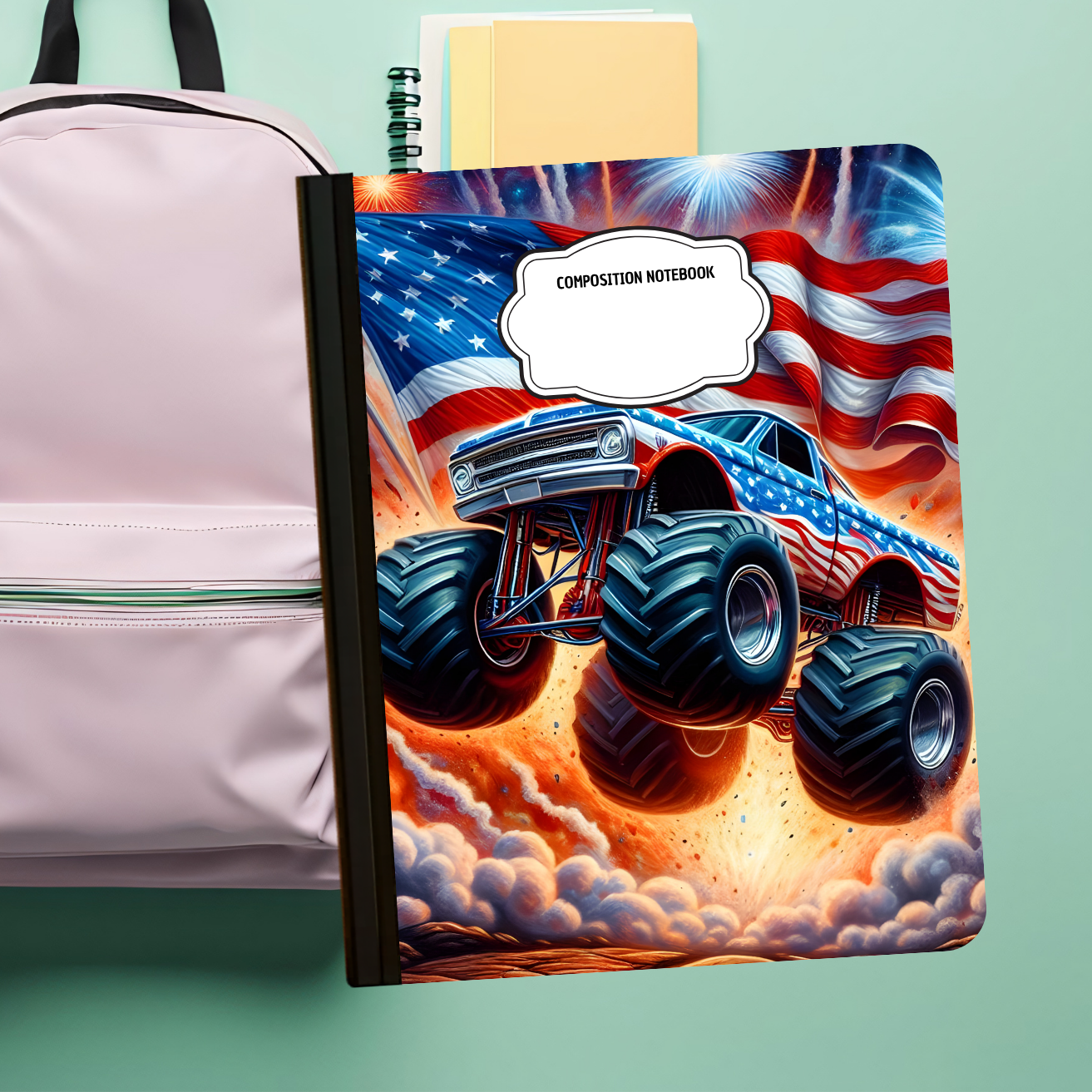 Composition Notebook - Monster Truck USA