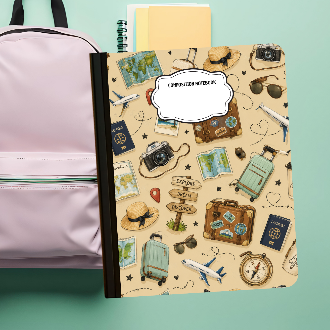 Composition Notebook - Passport to Adventure