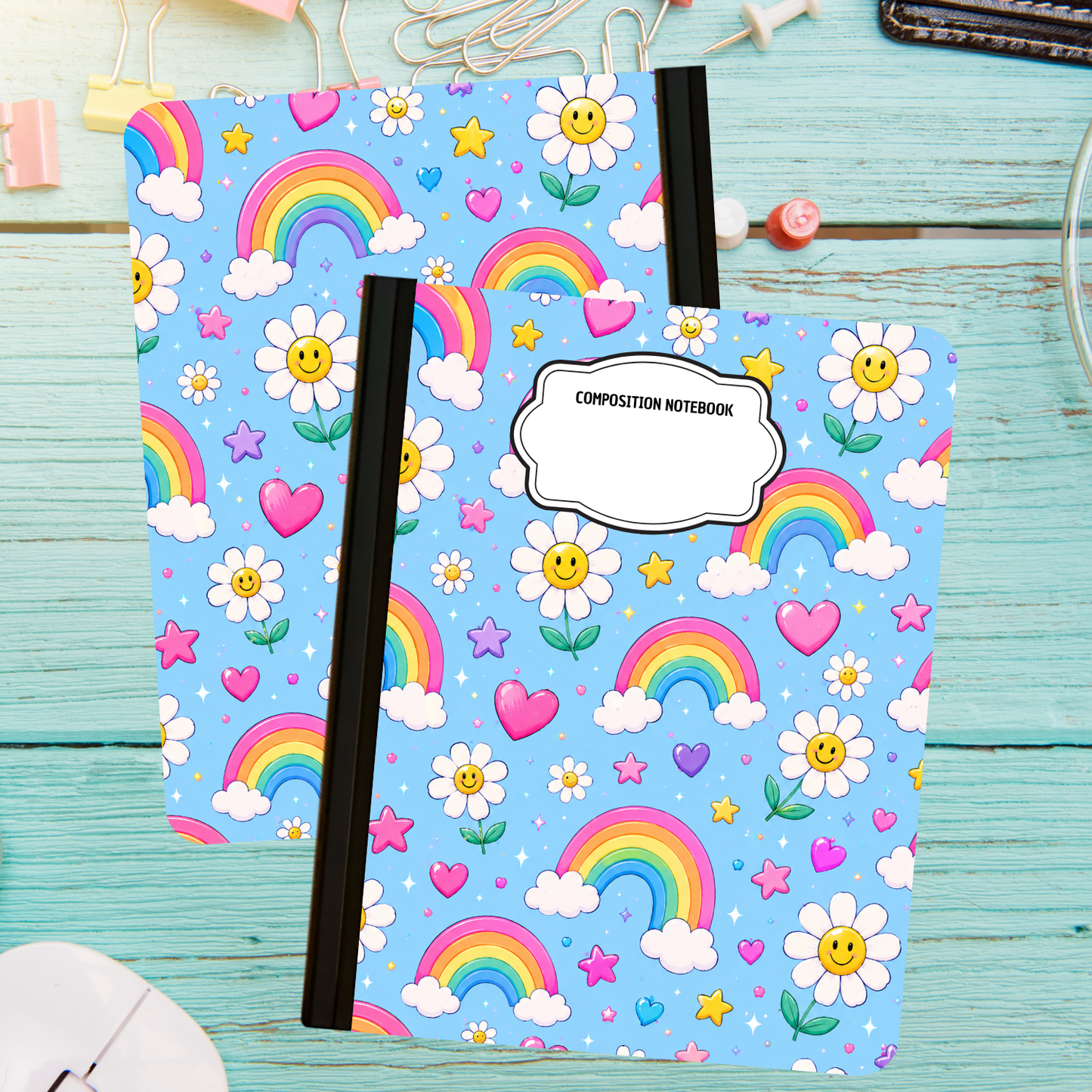 Composition Notebook - Rainbow Daisies