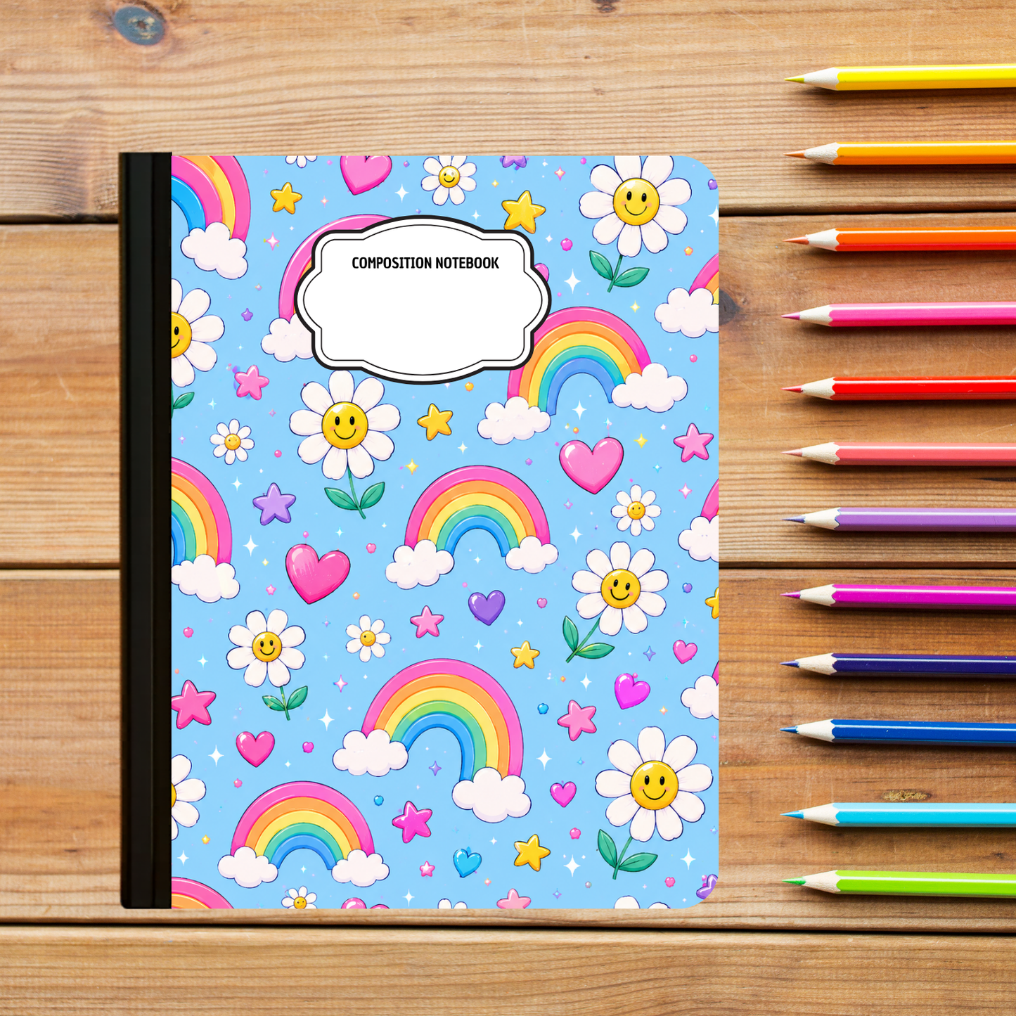 Composition Notebook - Rainbow Daisies