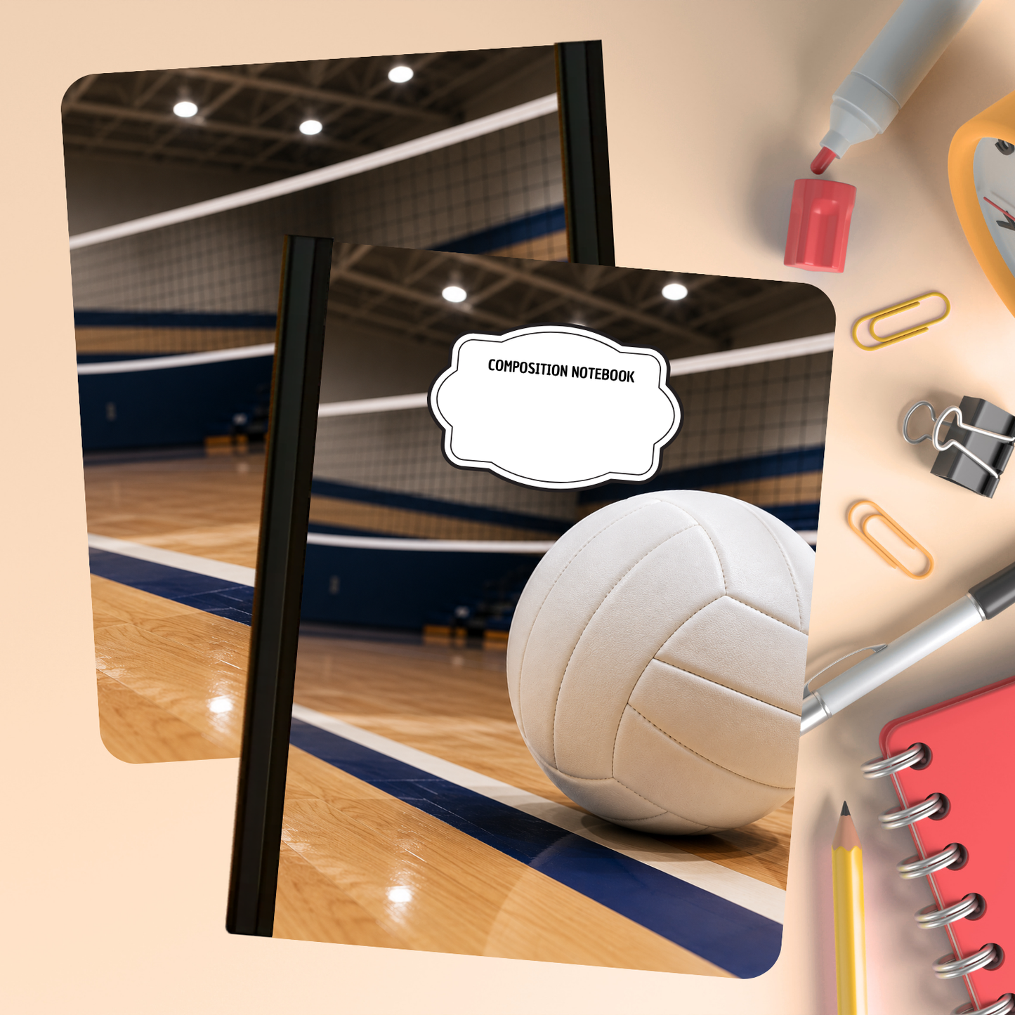 Composition Notebook - Volleyball Court