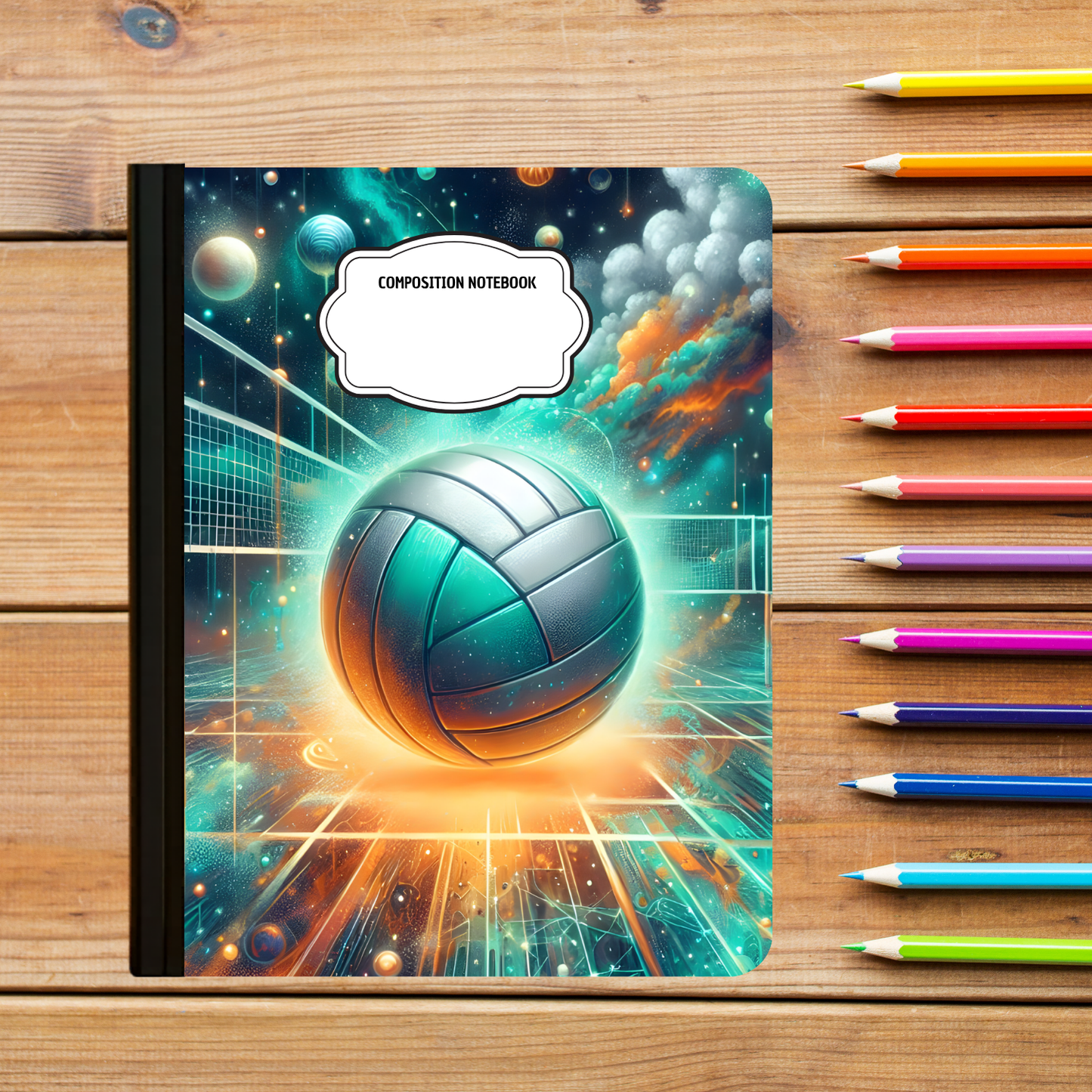Composition Notebook - Volleyball Galaxy