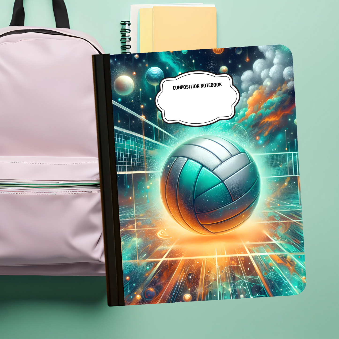 Composition Notebook - Volleyball Galaxy