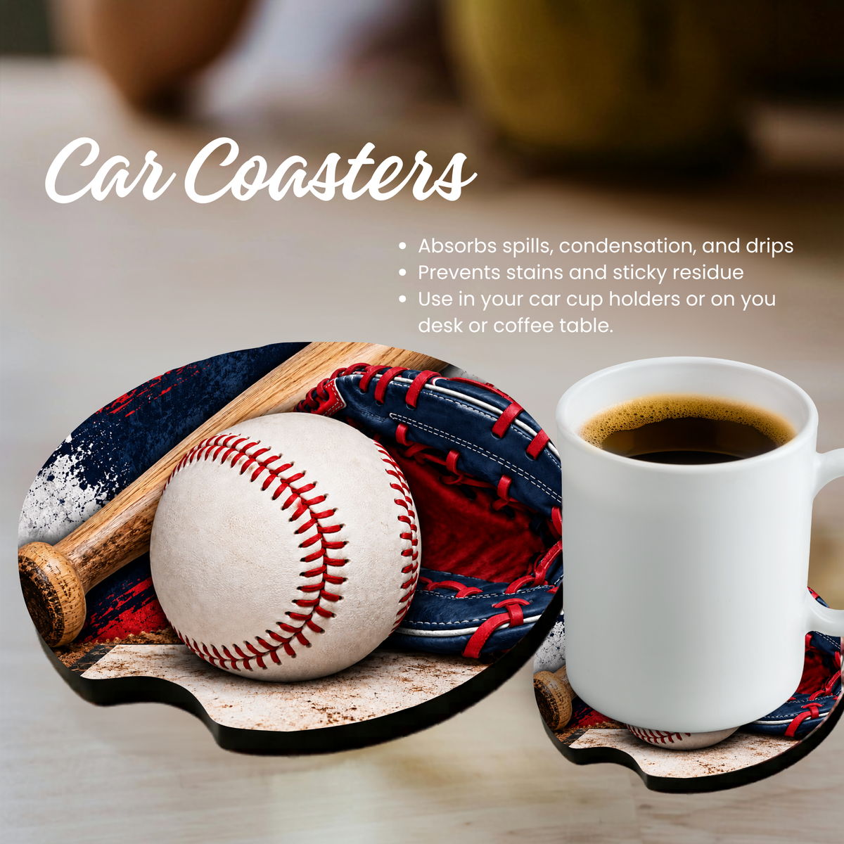 Car Coaster - Baseball - Pick your Team