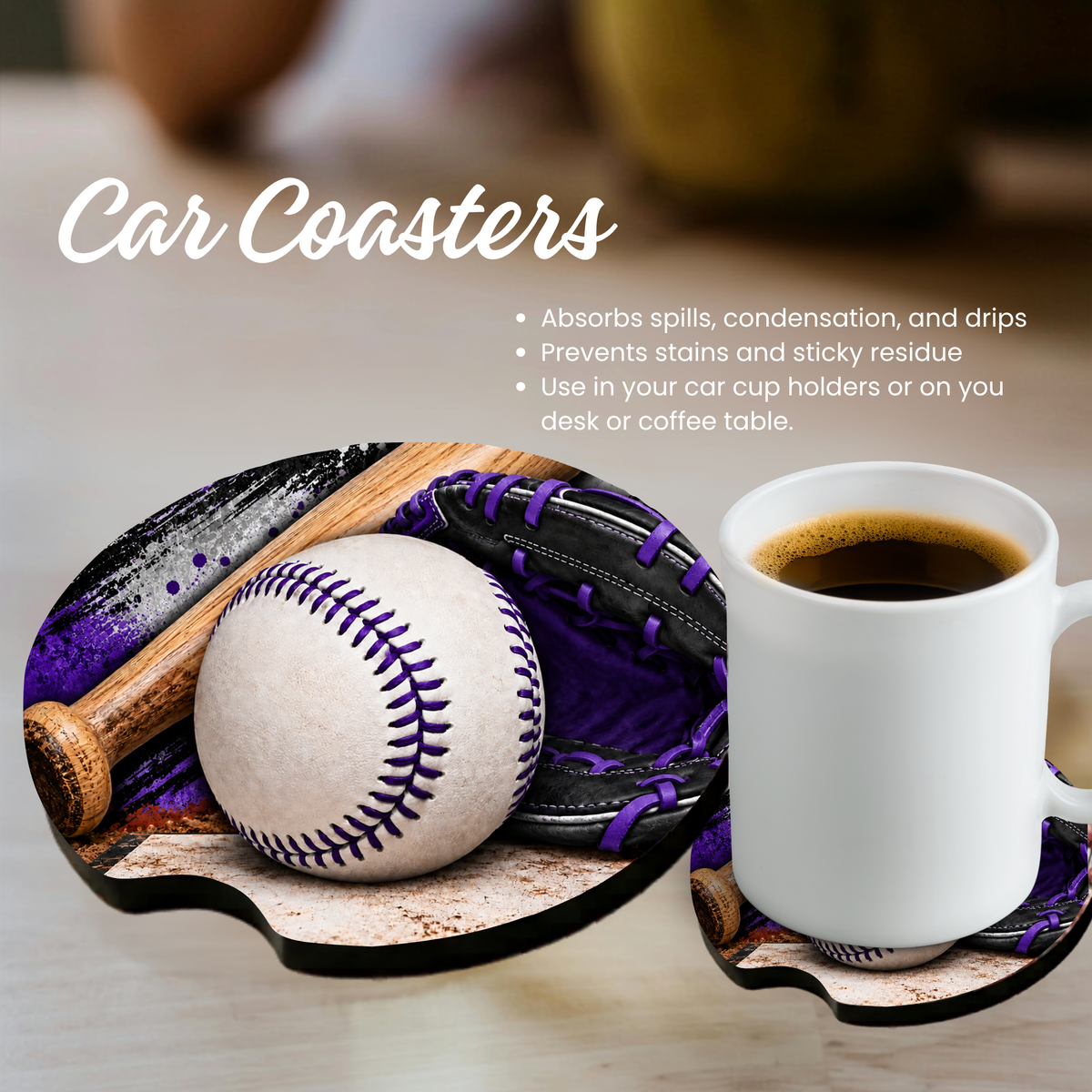 Car Coaster - Baseball - Pick your Team