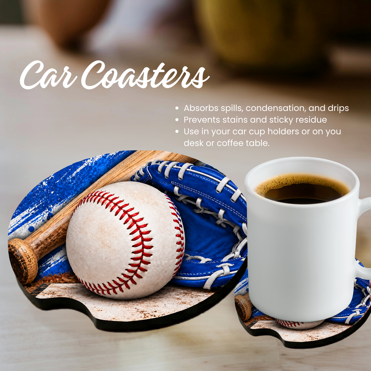 Car Coaster - Baseball - Pick your Team