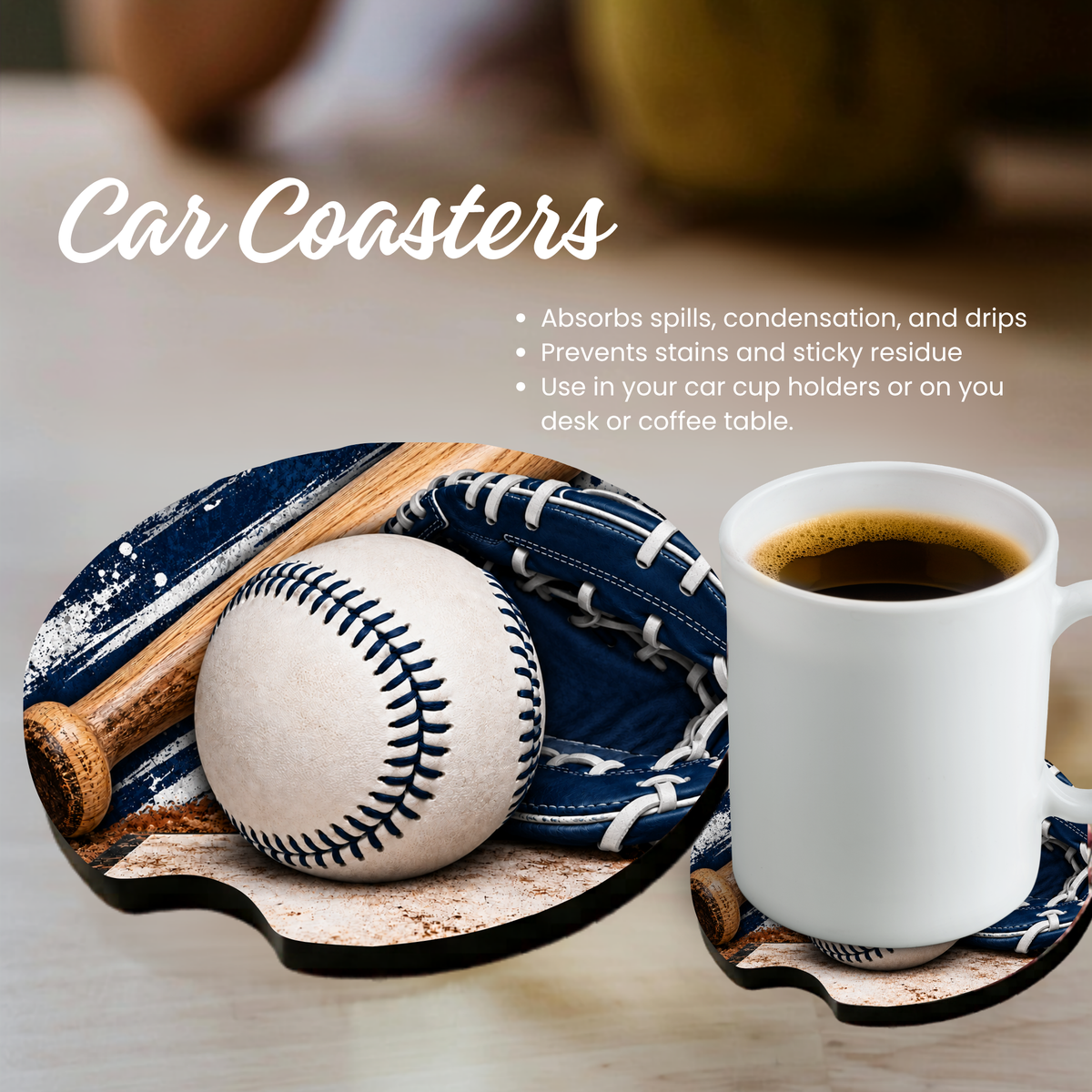 Car Coaster - Baseball - Pick your Team