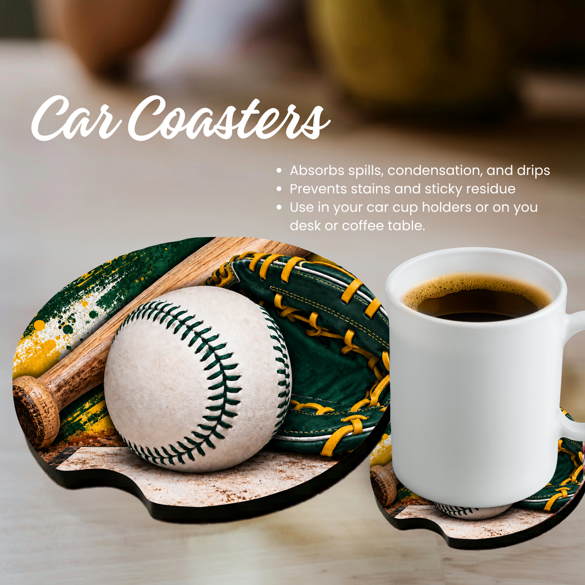 Car Coaster - Baseball - Pick your Team