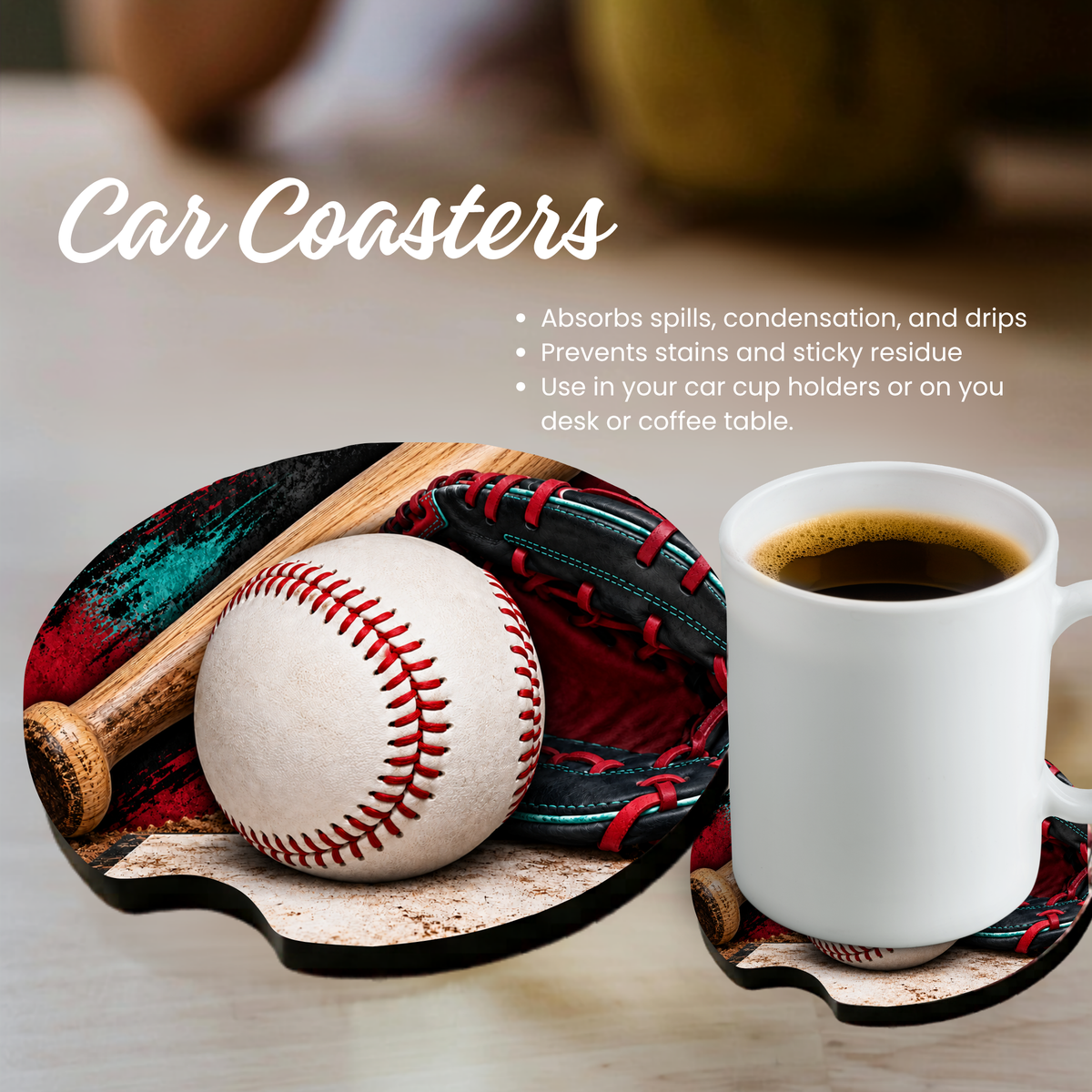 Car Coaster - Baseball - Pick your Team