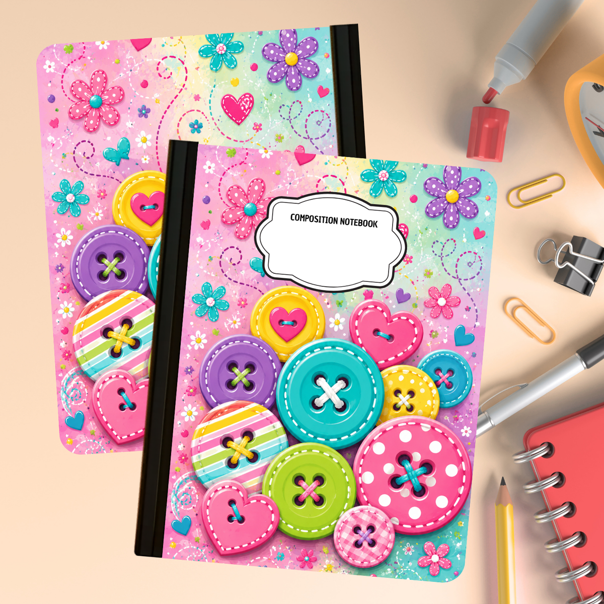 Composition Notebook - Buttons