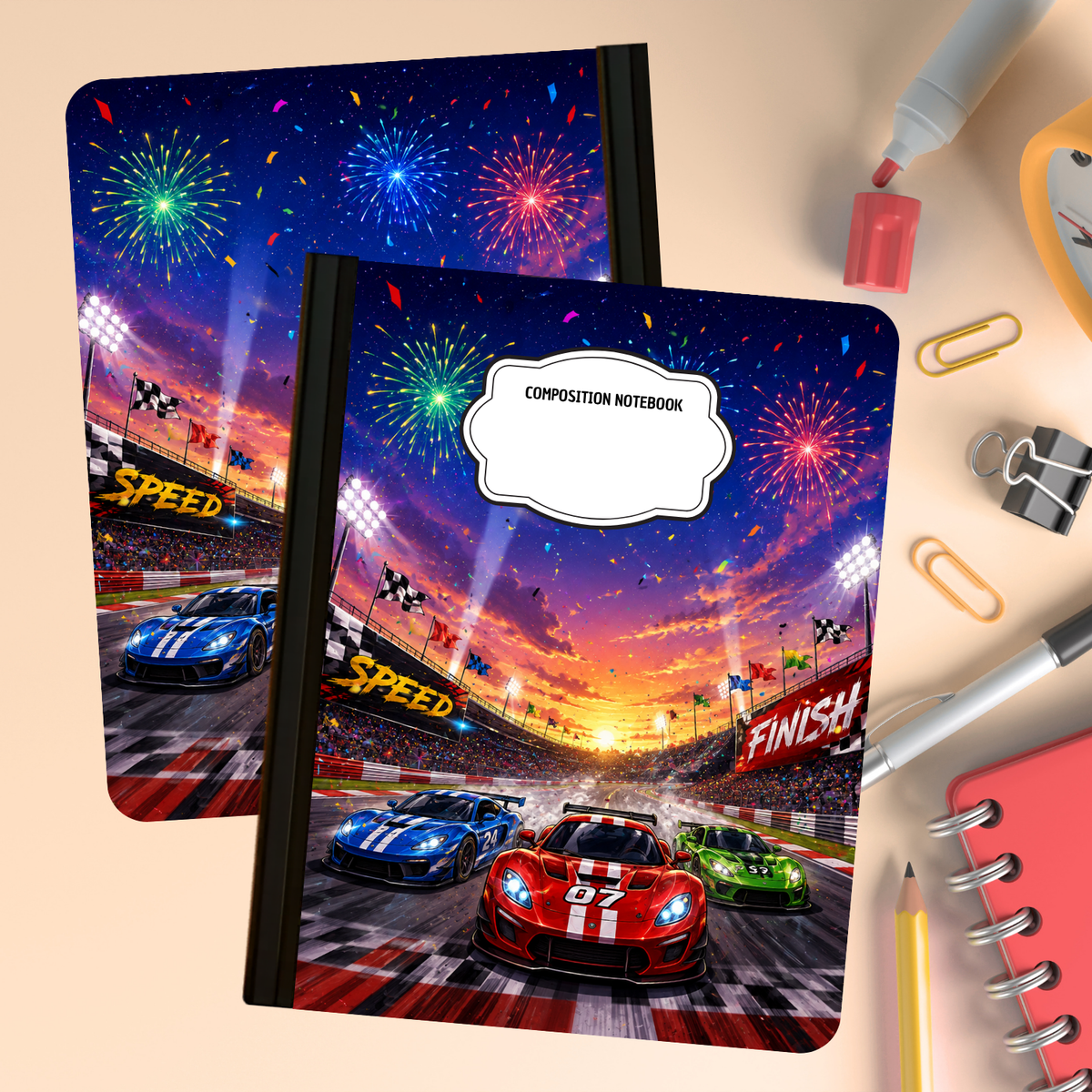 Composition Notebook - Car Racing