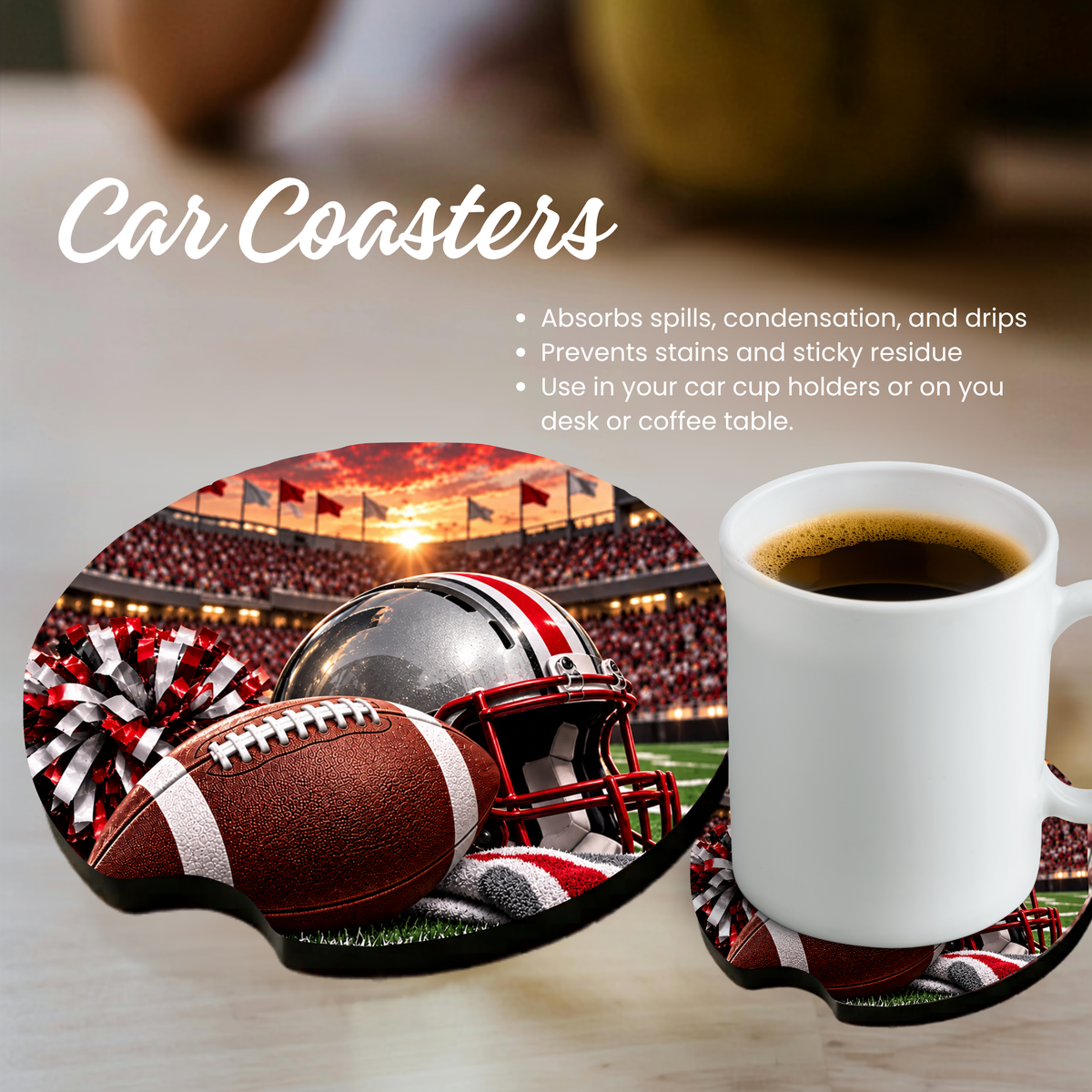 Car Coaster -  College Football - Pick your Team