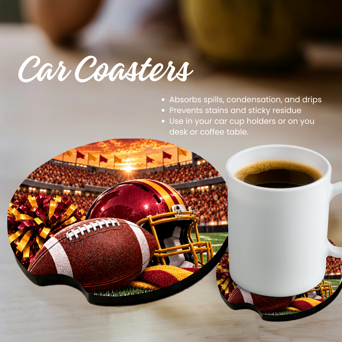 Car Coaster -  College Football - Pick your Team