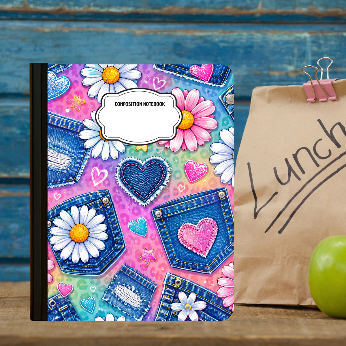 Composition Notebook - Denim and Daisies