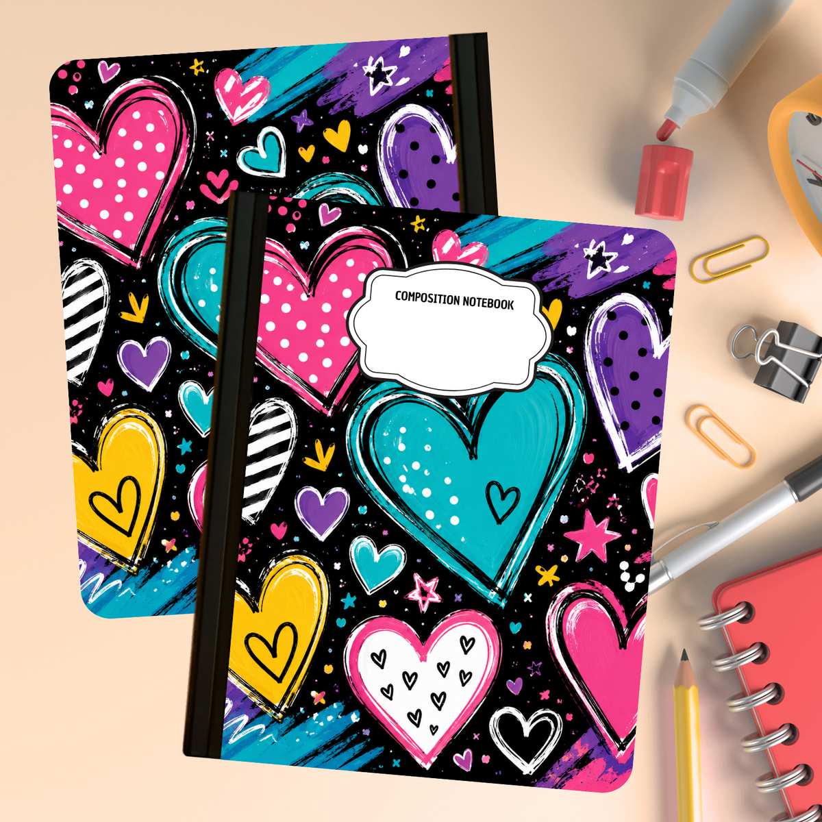 Composition Notebook - Hearts
