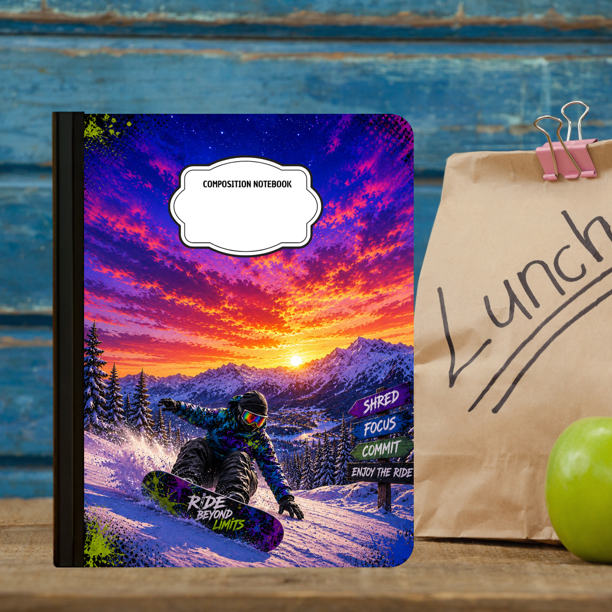 Composition Notebook - Snowboarding
