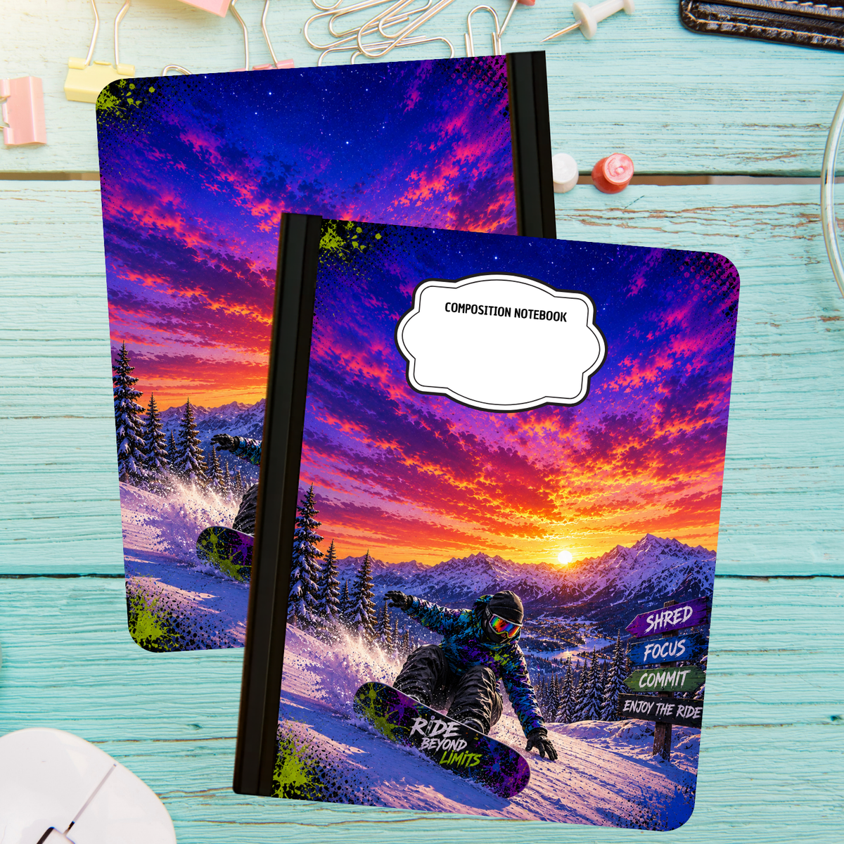 Composition Notebook - Snowboarding