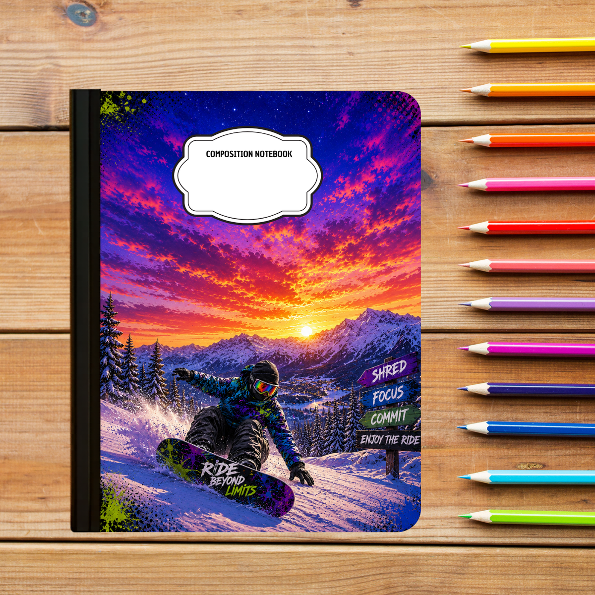 Composition Notebook - Snowboarding