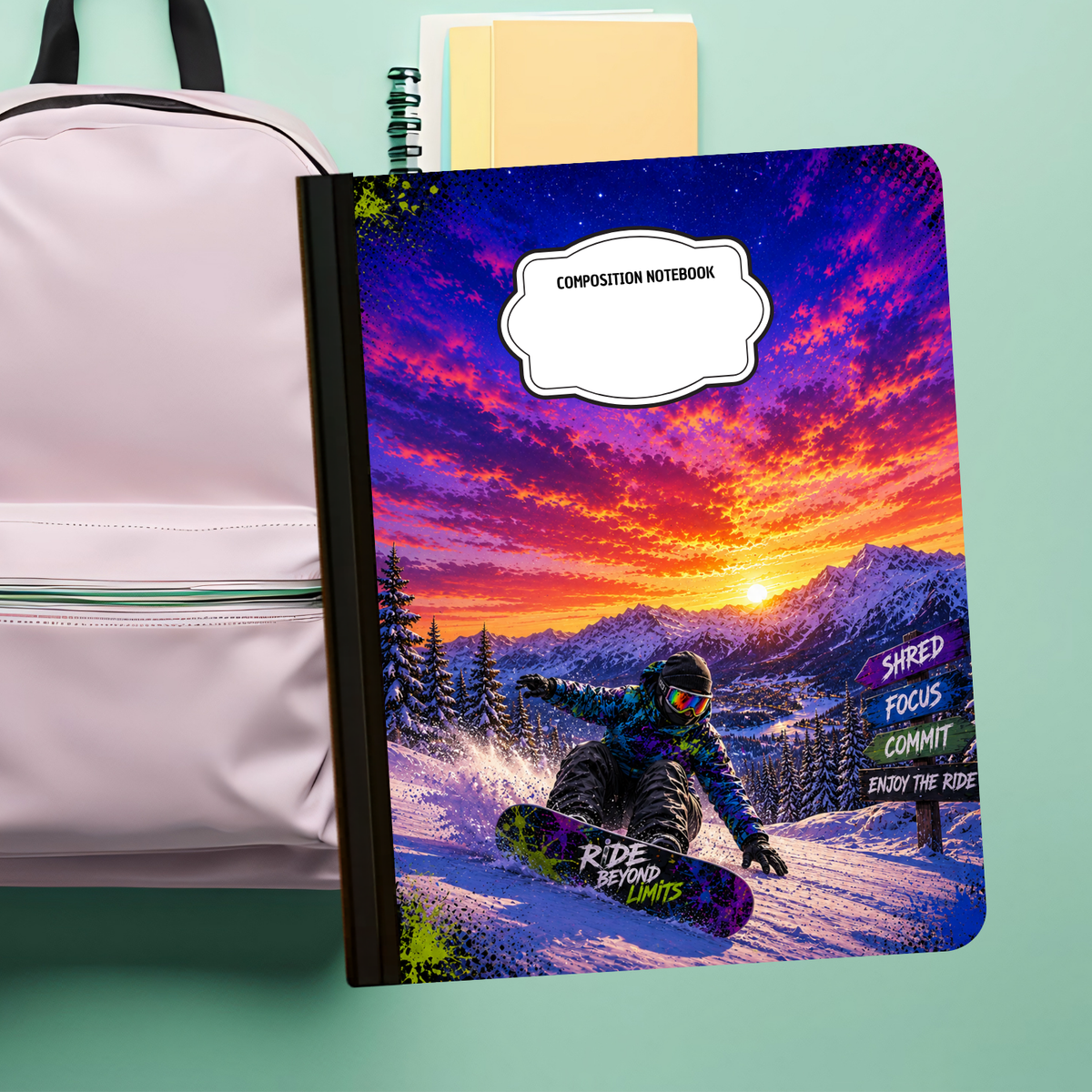 Composition Notebook - Snowboarding