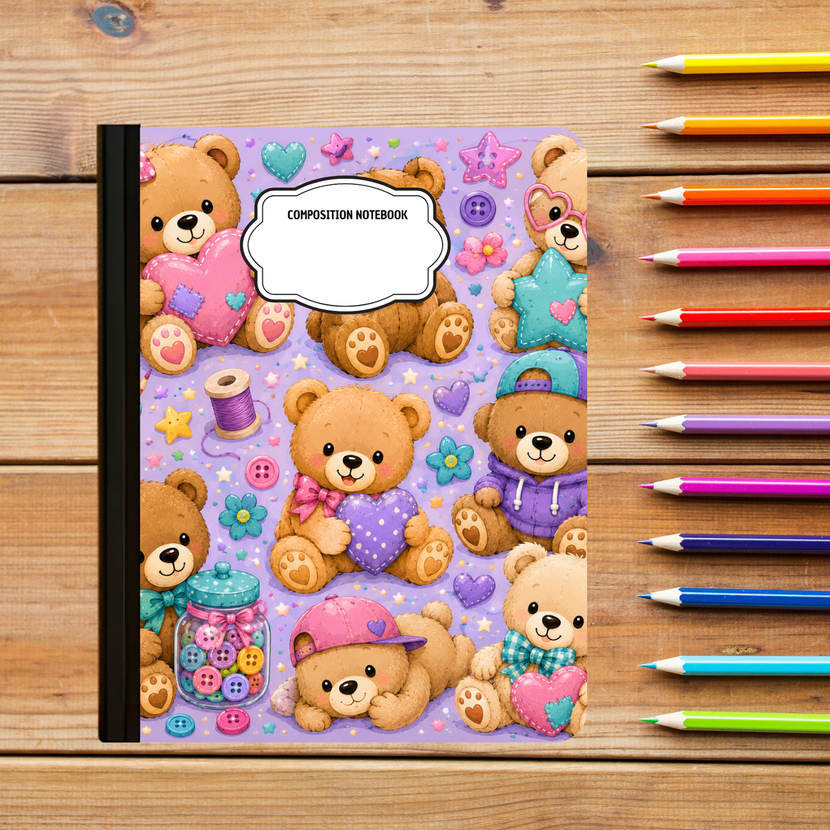 Composition Notebook - Teddy Buttons