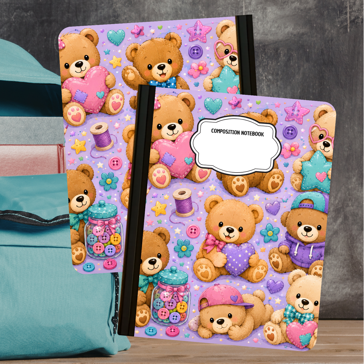 Composition Notebook - Teddy Buttons
