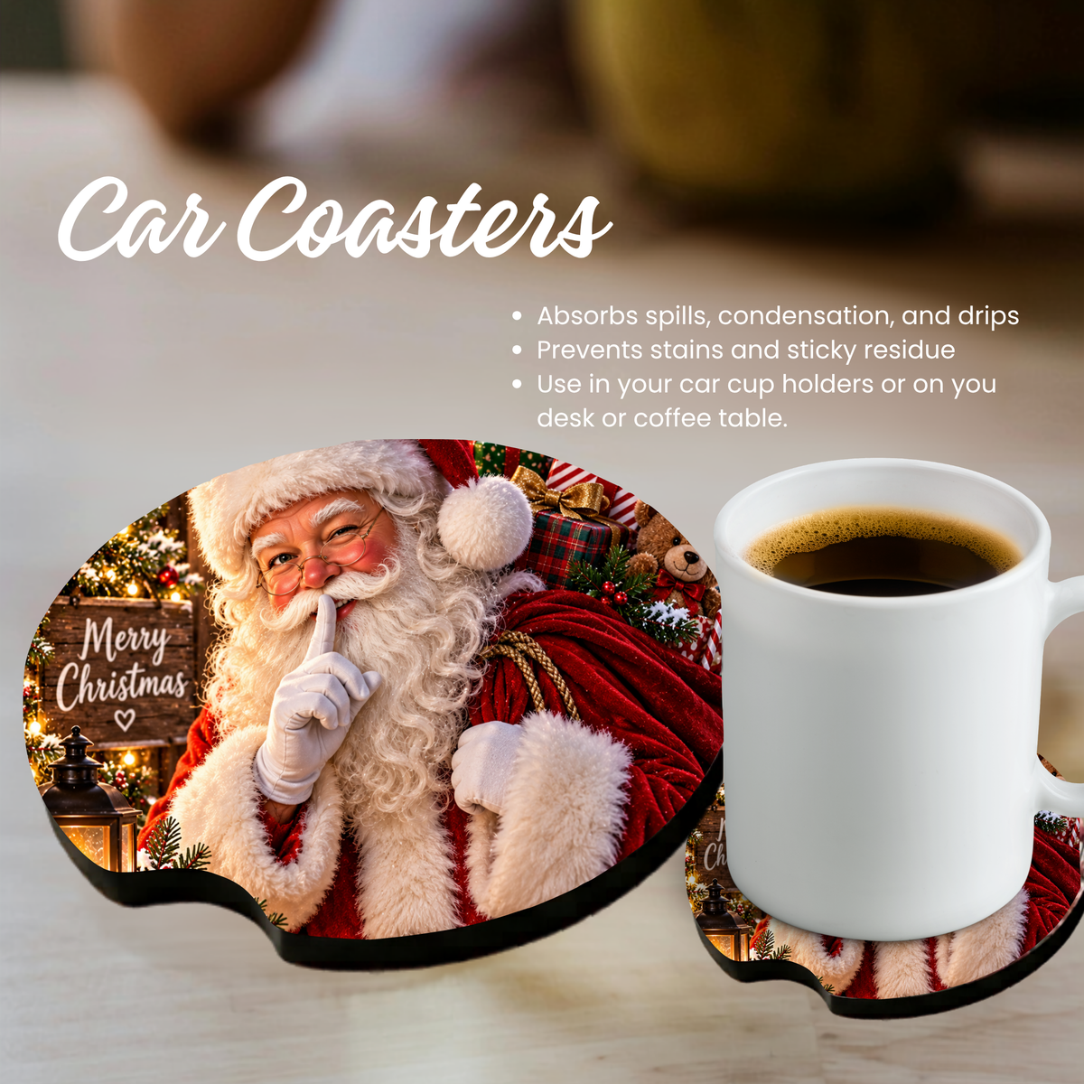 Car Coaster - Christmas Santa